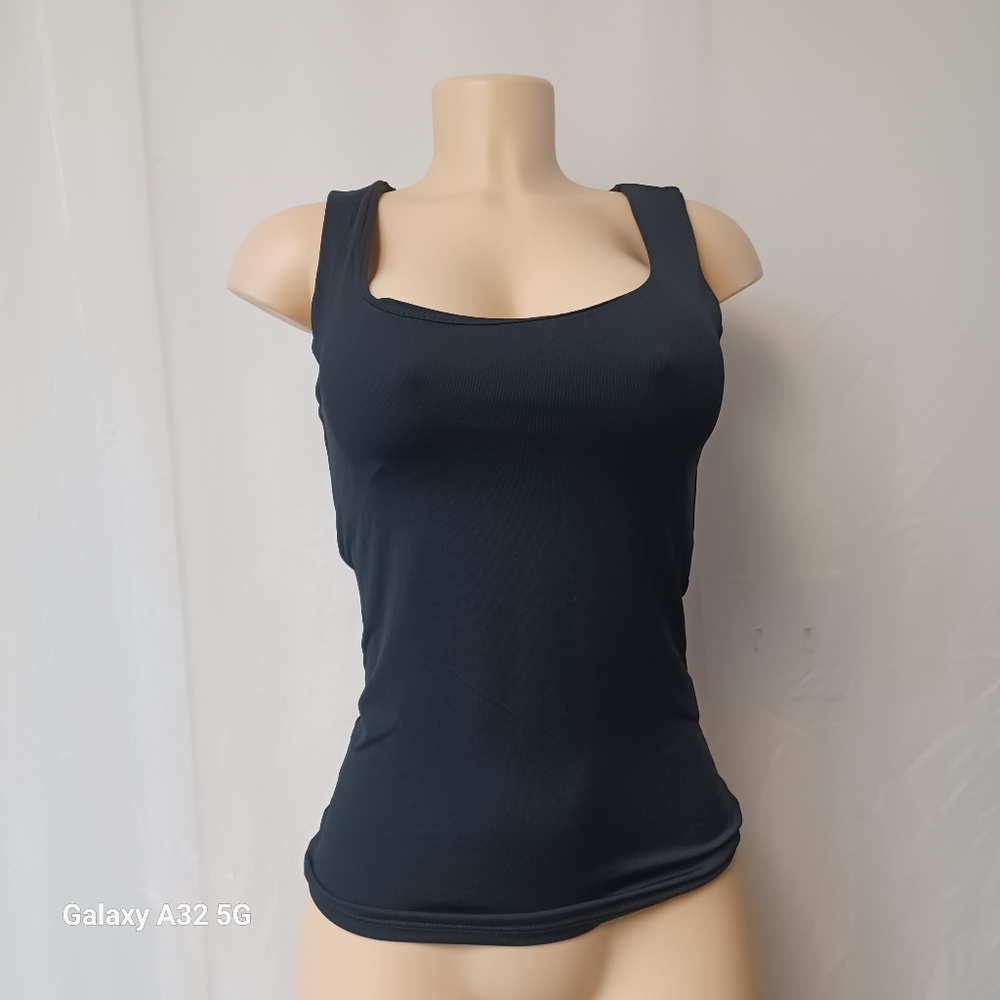 Zara Blouse Stratch Size S Black Fitted Sleeveless Tank Top